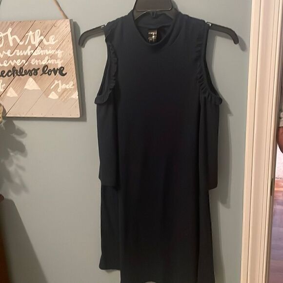 Trixxi Navy Cold Shoulder Dress - M - Excellent Condition - Picture 1 of 6